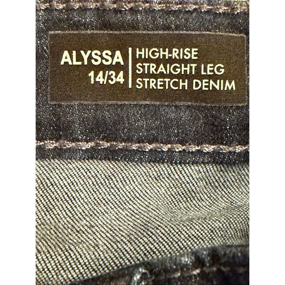 Buffalo David Bitton Dark Wash Alyssa High Rise Straight Jeans Size 14/34 (6459) - Picture 5 of 6